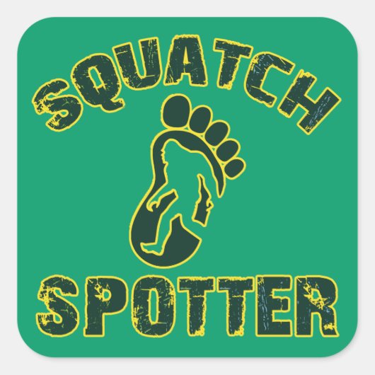 Squatch Spotter Quadratischer Aufkleber (Vorderseite)