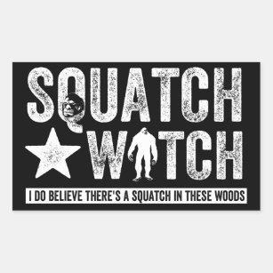 Squatch Uhr (für Dunkelheit), das ich glaube Rechteckiger Aufkleber