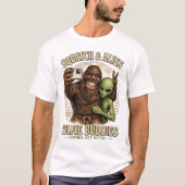 Squatch und Alien Selfie-Kumpels Version 2 T-Shirt (Vorderseite)