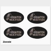 Squatch Watch - Cooles Sasquatch-Gesicht Ovaler Aufkleber (Blatt)