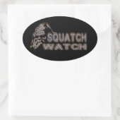 Squatch Watch - Cooles Sasquatch-Gesicht Ovaler Aufkleber (Tasche)