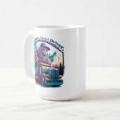 Squatchin' On the Road - Bigfoot Sattelschlepper Kaffeetasse (Vorderseite Links)