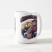 Squatchin' On the Road - Bigfoot Sattelschlepper Kaffeetasse (VorderseiteRechts)