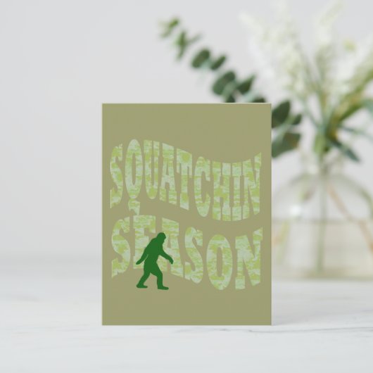 Squatchin-Saison Postkarte (Stehend Vorderseite)