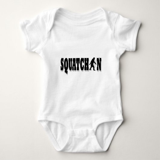Squatchin, schwarzer Text Baby Strampler (Vorderseite)