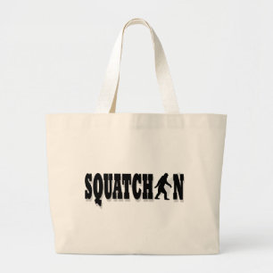 Squatchin, schwarzer Text Jumbo Stoffbeutel