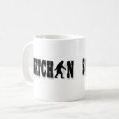 Squatchin, schwarzer Text Kaffeetasse (Vorderseite Links)
