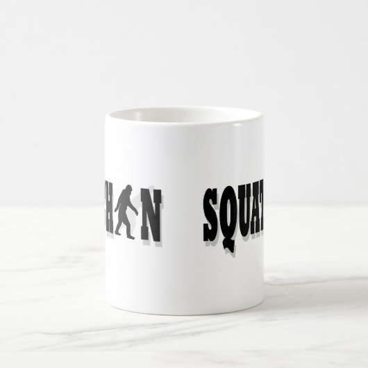 Squatchin, schwarzer Text Kaffeetasse (Mittel)