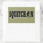 Squatchin, schwarzer Text Rechteckiger Aufkleber (Tasche)