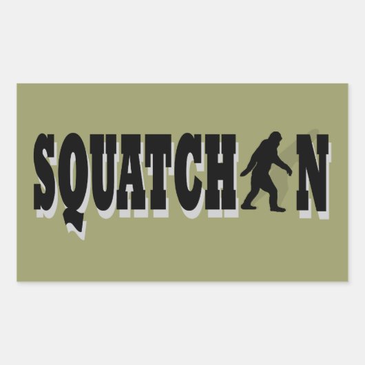 Squatchin, schwarzer Text Rechteckiger Aufkleber (Vorderseite)