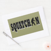 Squatchin, schwarzer Text Rechteckiger Aufkleber (Umschlag)