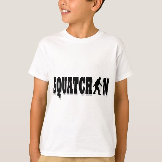 Squatchin, schwarzer Text T-Shirt (Vorderseite)