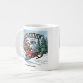 Squatchin' through the Snow Bigfoot Christmas Kaffeetasse (Vorderseite Links)