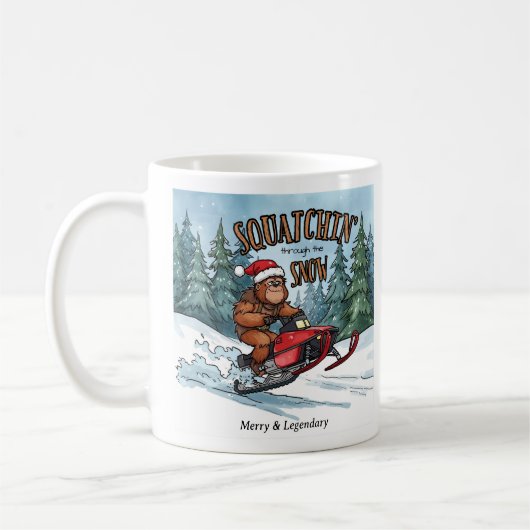 Squatchin' through the Snow Bigfoot Christmas Kaffeetasse (Links)