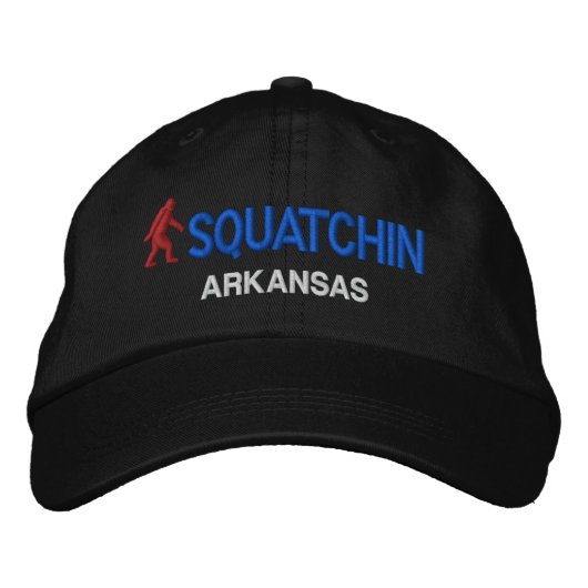 Squatchin und Ihr Staat personalisiert Bestickte Baseballkappe (Vorderseite)