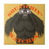 Squatchin' Watchin' Bigfoot Liebe Fliese (Vorderseite)