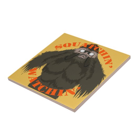 Squatchin' Watchin' Bigfoot Liebe Fliese (Seite)