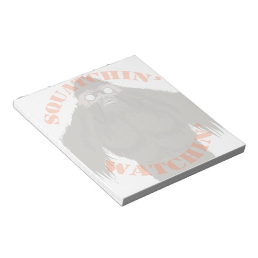 Squatchin' Watchin' Bigfoot Liebe Note Pad Notizblock (angewinkelt)