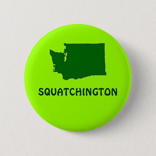 Squatchington Washington Staat Silhouette Button (Vorderseite)