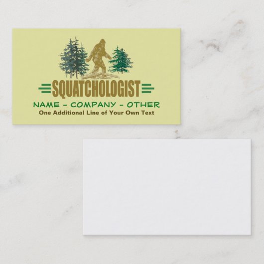 SQUATCHOLOGIST - Funny Sasquatch glaubst Visitenkarte (Vorne/Hinten)