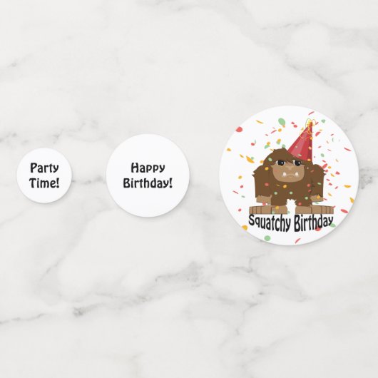 Squatchy Birthday Niedlich Sasquatch Konfetti (Vorderseiten)