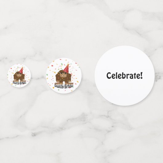 Squatchy Birthday Niedlich Sasquatch Konfetti (Rückseiten)