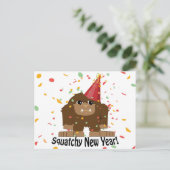 Squatchy neues Jahr Feiertagspostkarte (Stehend Vorderseite)