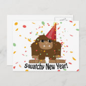 Squatchy neues Jahr Feiertagspostkarte (Vorne/Hinten)