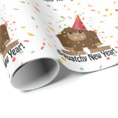 Squatchy New Year Geschenkpapier (Rolleneckpunkt)