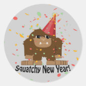 Squatchy New Year Runder Aufkleber (Vorderseite)