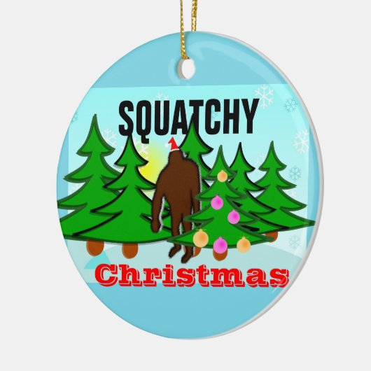 Squatchy WeihnachtenSasquatch klebriges Keramikornament (Links)