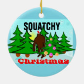 Squatchy WeihnachtenSasquatch klebriges Keramikornament (Hinten)