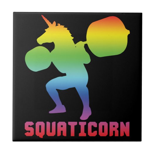 Squaticorn - Leg Day - Squat Unicorn - Workout Fliese (Vorderseite)
