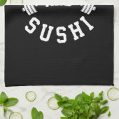 Squats and Sushi - Carbon and Leg Day - Funny Gym Geschirrtuch (Gefaltet)