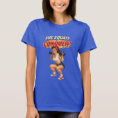 Squats Conquer -Funny Retro Gym Pin-Up- Activewear T-Shirt (Vorderseite)