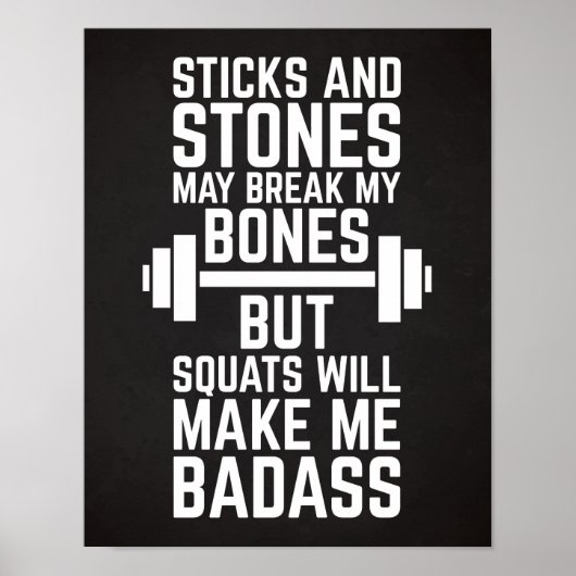 Squats machen mich zum Badass-Gym-Zitat Poster (Vorne)