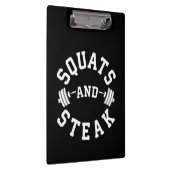 Squats und Steak, Leg Day - Funny Workout Klemmbrett (Rechts)