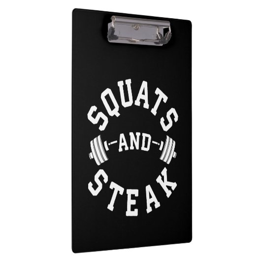 Squats und Steak, Leg Day - Funny Workout Klemmbrett (Rechts)