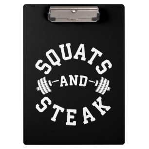 Squats und Steak, Leg Day - Funny Workout Klemmbrett
