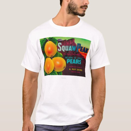 Squaw-Höchstbirnen-Kiste LabelProvo, UT T-Shirt (Vorderseite)