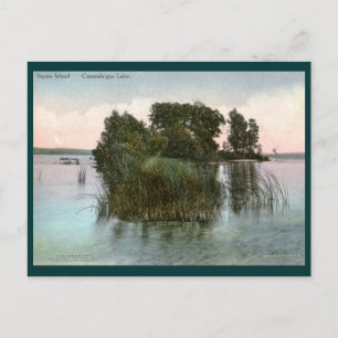 Squaw Island, Canandaigua Lake, NY Vintage Postkarte