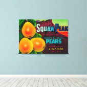 Squaw Peak Pear Crate LabelProvo, UT Leinwanddruck (Insitu (Holzboden))