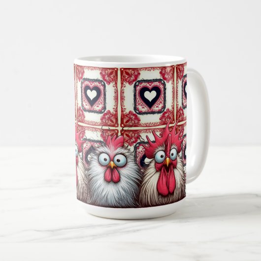 "Squawk and Joy Chicken" B Mug Kaffeetasse (VorderseiteRechts)