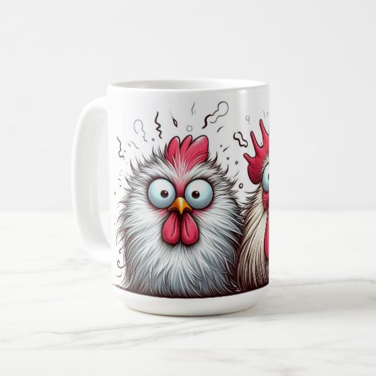 "Squawk and Joy Chicken" Mug Kaffeetasse (Vorderseite Links)