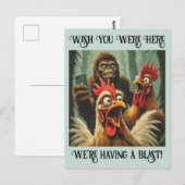 “Squawk & Snapshot” Cheesy Chicken Postkarte (Vorne/Hinten)