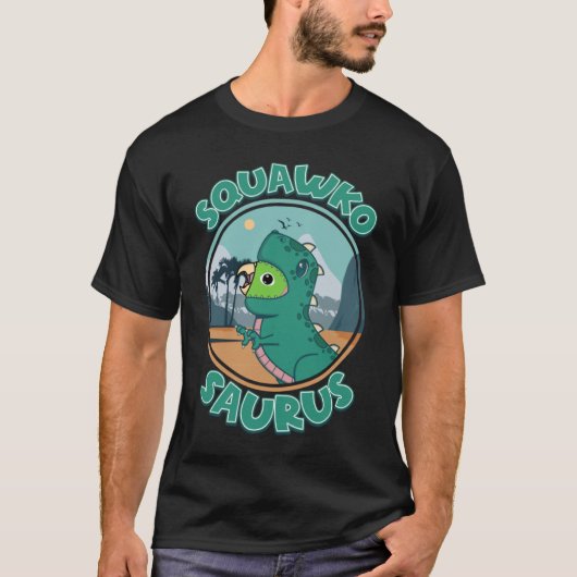 Squawkosaurus Rex Parrot I Green Parrotlet T-Shirt (Vorderseite)