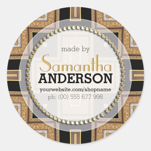 Squazo ArtDeco Gold Black made by Labels Stickers (Vorderseite)