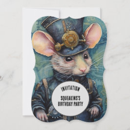 Squeakins Steampunk Animal Individuelle Name Einladung