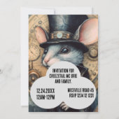 Squeakleton Steampunk Animal Individuelle Name Einladung (Rückseite)