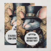 Squeakleton Steampunk Animal Individuelle Name Einladung (Vorne/Hinten)